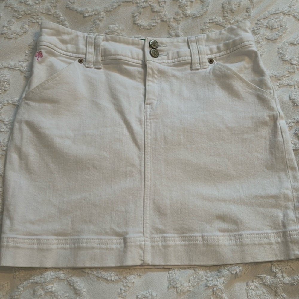 Lilly Pulitzer white denim skirt